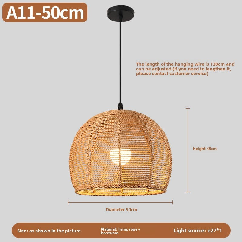 HEIKESZ Vintage Rope Pendant Light Industrial Iron Ceiling Lamp for Restaurant Bar Clothing BBQ Shop Retro Decor Commercial Lighting