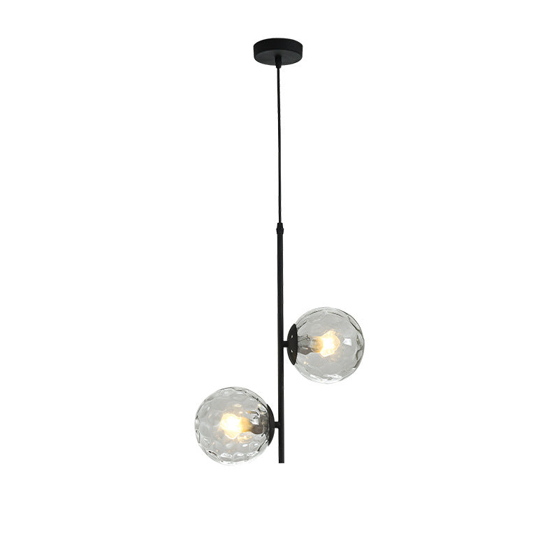 HEIKESZ Personalized Glass LED Chandelier for Bedroom Study Home Restaurant Bar Ceiling Light