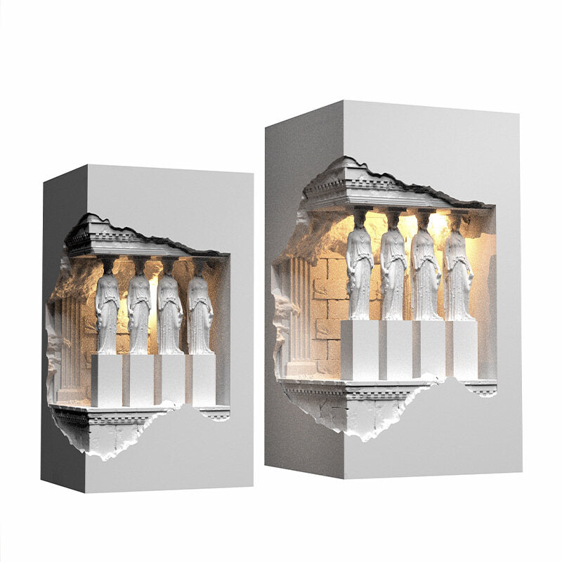 Gypsum Induction Night Light Bedside Corridor Aisle Gypsum Lamp Embedded Corner Plaster Wall Lamp B &amp; B Ambience Light