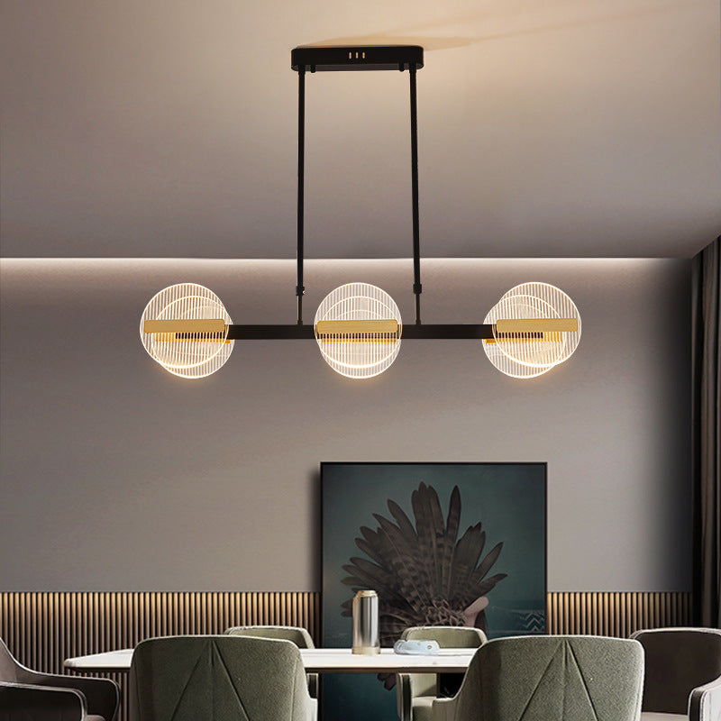 HEIKESZ Nordic restaurant chandelier, new modern minimalist creative personality bar led strip light luxury dining table lamp light fixtures for celling light