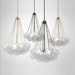 Nordic Light Luxury Glass Ball Chandelier Lamp in the Living Room Bedroom Light Model Room Lamp Clothing Store Modern Minimalist Dining Chandelier