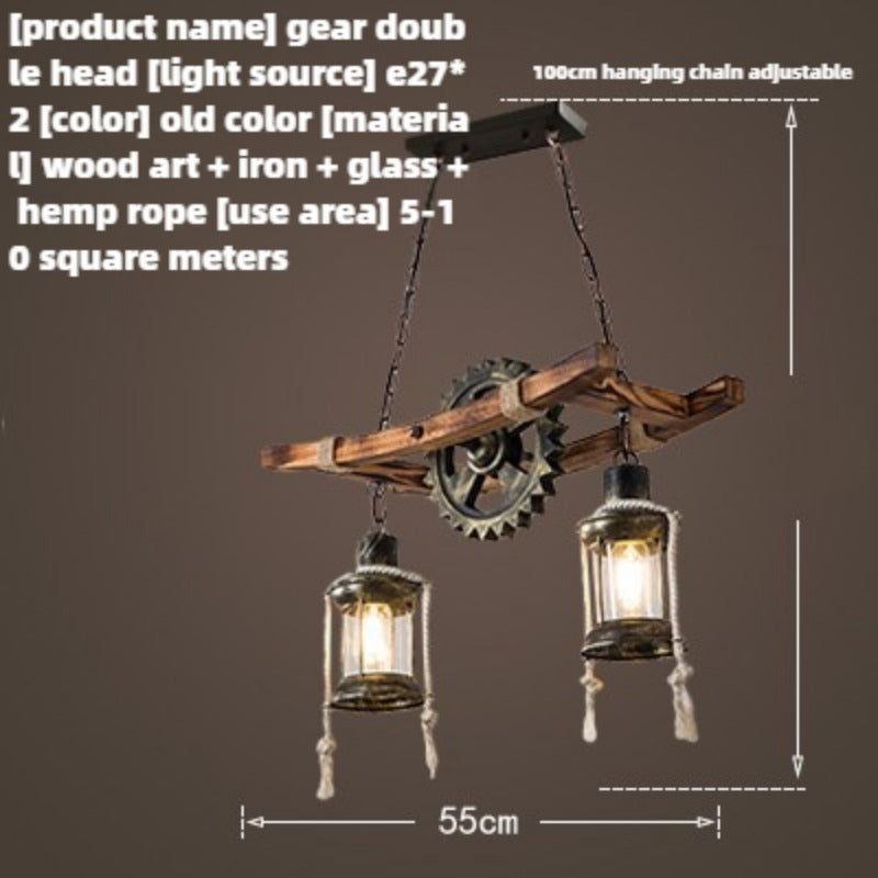 HEIKESZ American rural retro ship wood chandelier hot pot restaurant hotel bar counter bed and breakfast restaurant lamp industrial wind decorative lamp