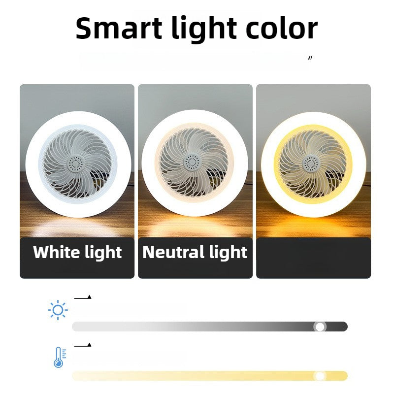 New LED Fan Light E27 Screw Bulb Removable Energy Saving Remote Control Stepless Dimming Ceiling Lamp