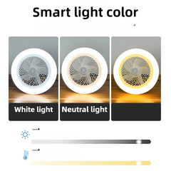 New LED Fan Light E27 Screw Bulb Removable Energy Saving Remote Control Stepless Dimming Ceiling Lamp