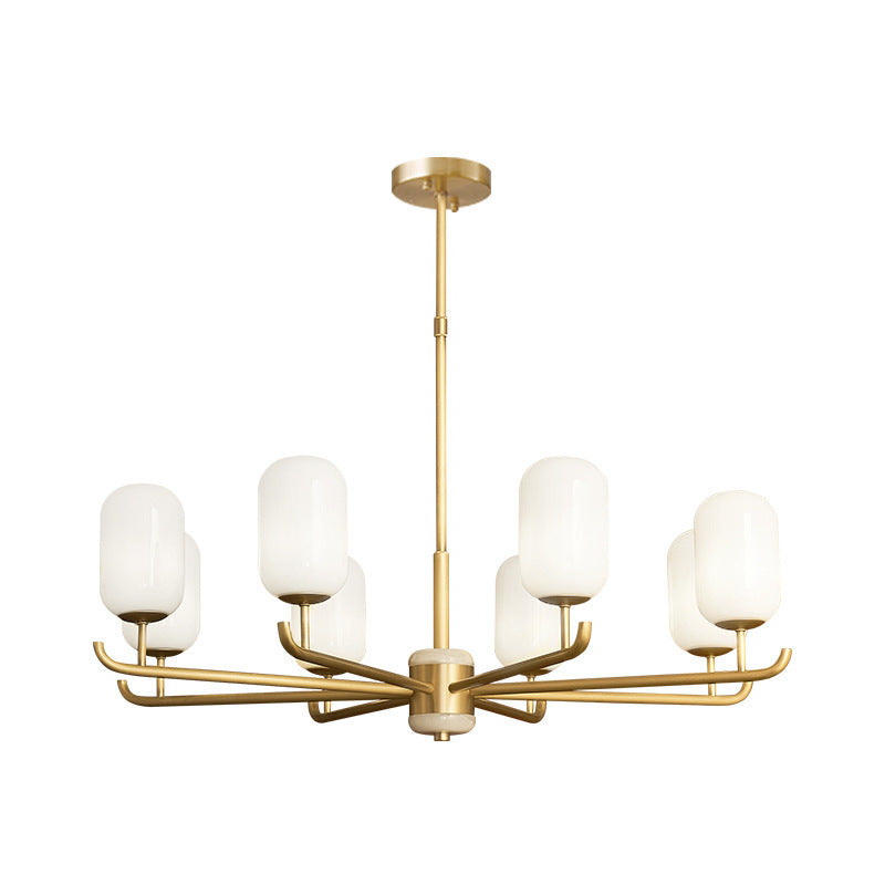 HEIKESZ all copper new Chinese chandelier dining room bedroom study jade modern living room lamp light fixtures for celling lights