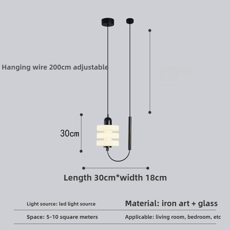 HEIKESZ Factory direct sales Internet celebrity bedroom bedside glass chandelier designer minimalist dining table bar line light milk white lamp light fixtures for celling light