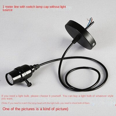 HEIKESZ 【One-year warranty, free shipping】E27 Screw LED Bulb Edison Light Source Single Lamp Creative Shop Bar Restaurant with Plug Switch Chandelier