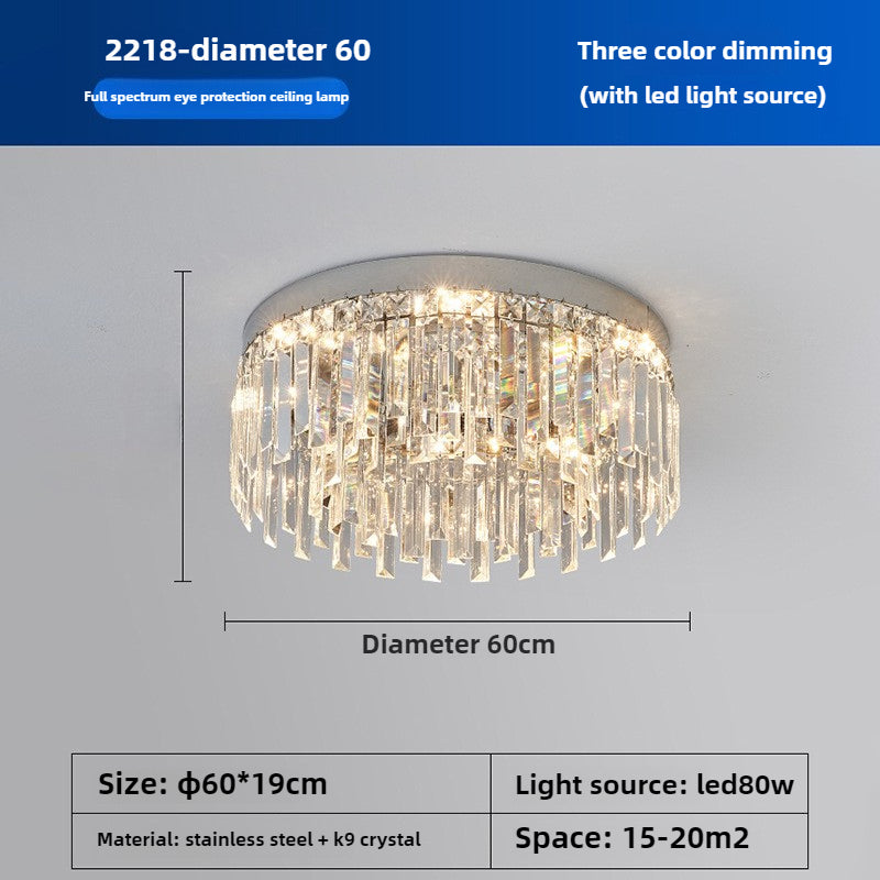 HEIKESZ Luxury high-end atmosphere K9 crystal bedroom lighting Internet celebrity Hong Kong style master bedroom restaurant lighting 2025 new wholesale lighting lamp lighting fixtures for celling lighting