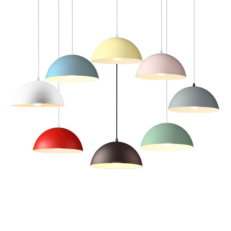 HEIKESZ Modern Minimalist Single Head Semicircle Chandelier Large Lampshade Creative Personality Decorative Light for Living Room Restaurant Exhibition Hall