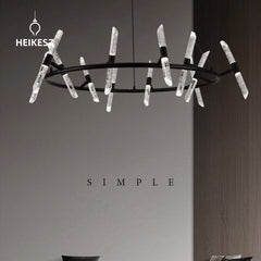 HEIKESZ Nordic Luxury Ceiling Light Modern Crystal Bubble Chandelier for Living Room Dining Bar Stylish Round Pendant Lamp