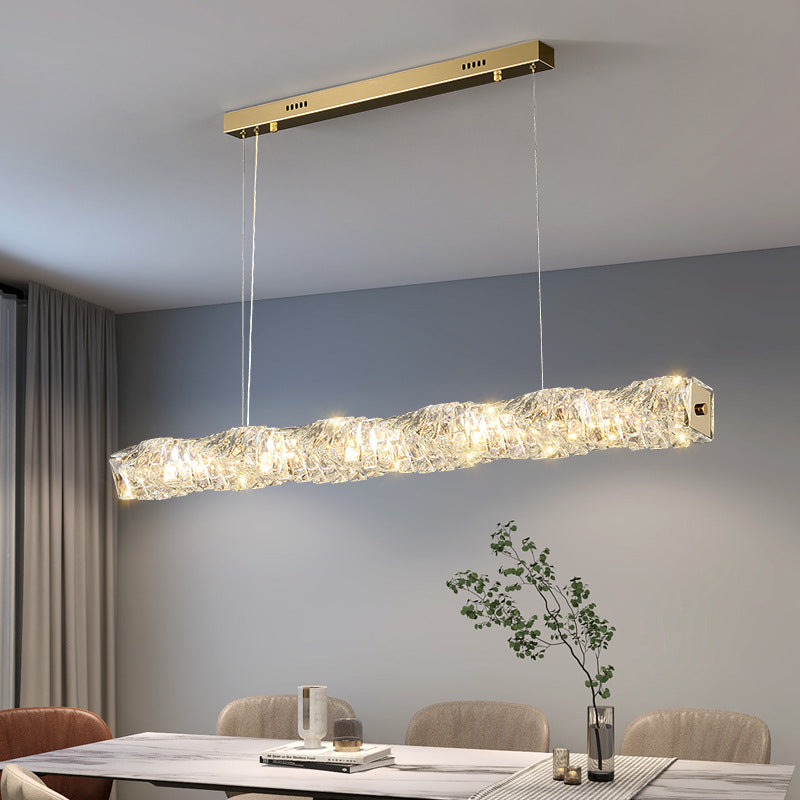 HIEKESZ Light luxury restaurant crystal chandelier art modern simple dining room dining table bar counter long luxury designer lamp light fixtures for celling lights