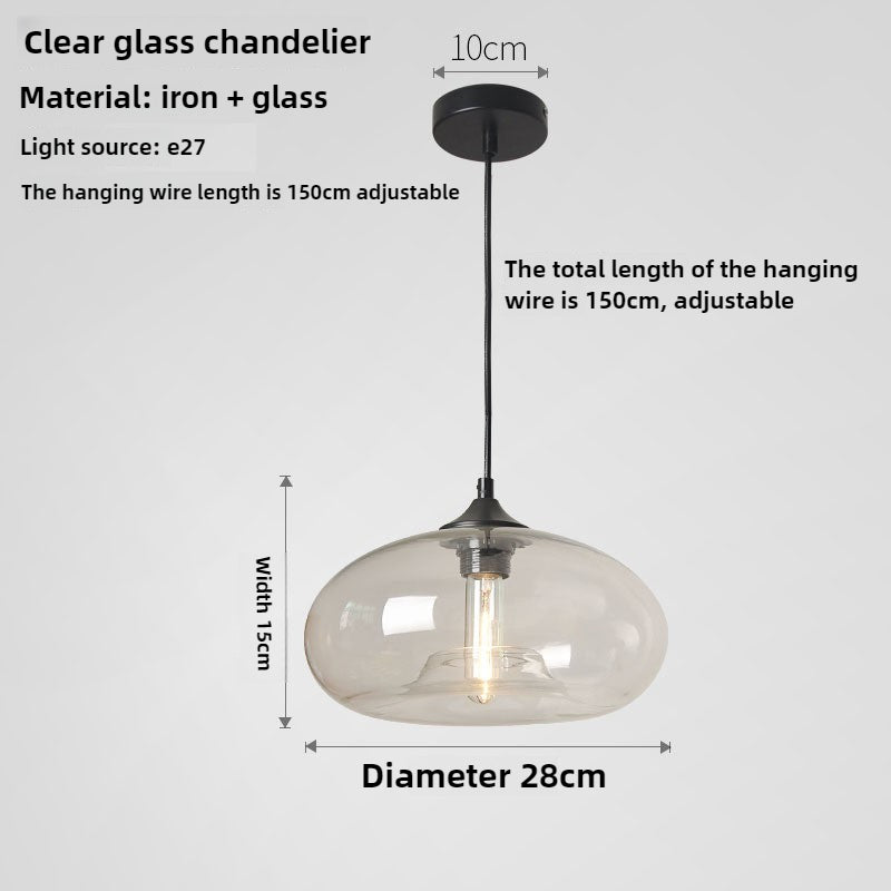 HEIKESZ Nordic creative American country retro simple lamps restaurant bar bar stained glass lampshade single chandelier