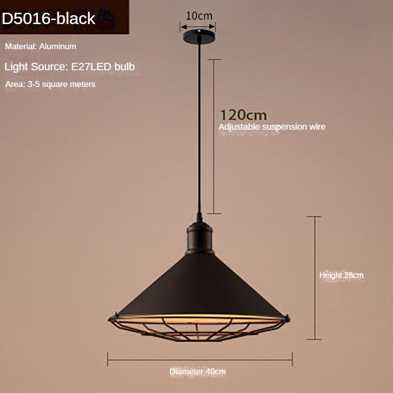 HEIKESZ Loft Creative Personality Single-Head Iron Vintage Industrial Style Restaurant Office Engineering Shop Decorative Lighting Chandelier