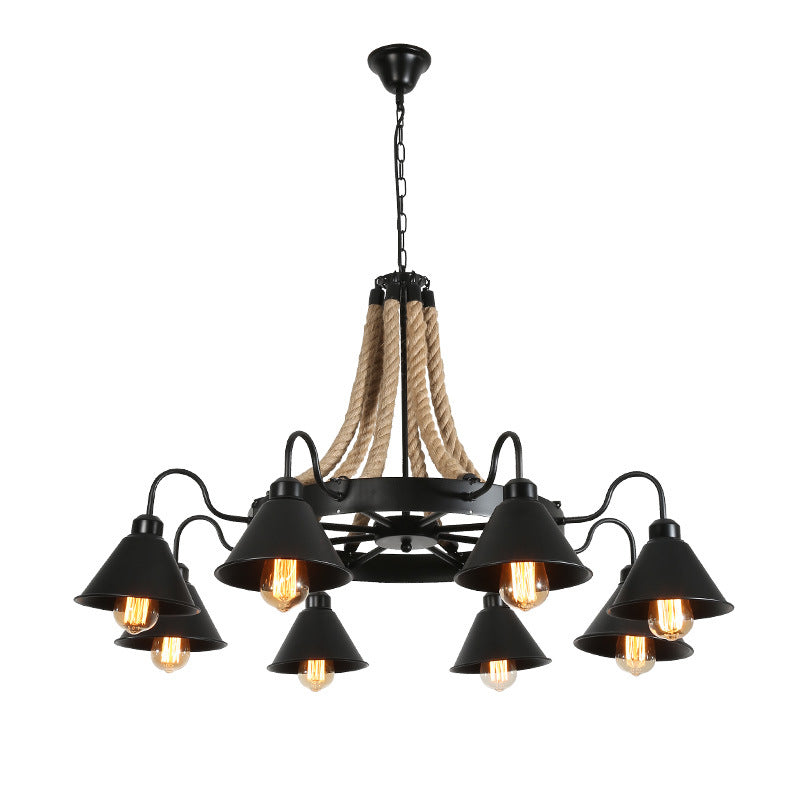 Loft Retro Industrial Style Ceiling Lamp Creative Restaurant Bar Lamp American Lampshade Restaurant Private Room Dining Table Chandelier LED Light for Bedroom Night Aesthetic Room Lamp