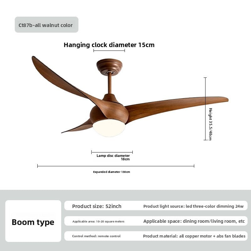 HEIKESZ New intelligent fan lighting variable frequency remote control 52 inch ceiling fan lighting living room dining room bedroom modern simple fan chandelier lamp lighting fixtures for celling lighting
