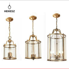 HAIKESZ Modern European Style Full Copper Ceiling Light for Dining Room Hallway Staircase Entrance Simple Luxury Chandelier