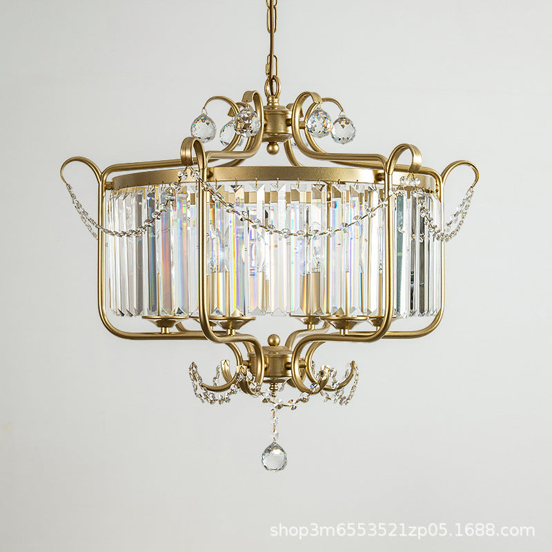 HEIKESZ Factory direct sales American chandelier living room lamp dining room light luxury crystal lamp study simple atmospheric lamp bedroom lighting