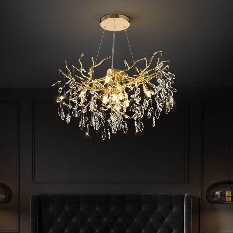 HEIKESZ Luxury Crystal Chandelier for Wedding Living Room Dining Bedroom Study Tea Room Bar Art Lighting