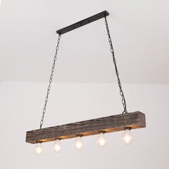HEIKESZ Retro Solid Wood Lamp Dining Room/Living Room Restaurant Hot Pot Restaurant Private Room Creative Industrial Style Bar Counter Coffee Shop Cross-Border Chandelier LED Light for Bedroom Night Aesthetic Room Lamp