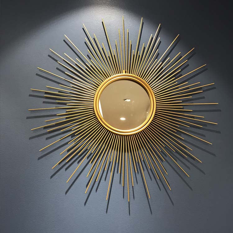 HEIKESZ 2025 gold sunglasses wall hanging restaurant light luxury wall wrought iron decorative mirror wall decoration living room background wall hanging lamp light fixtures for celling light