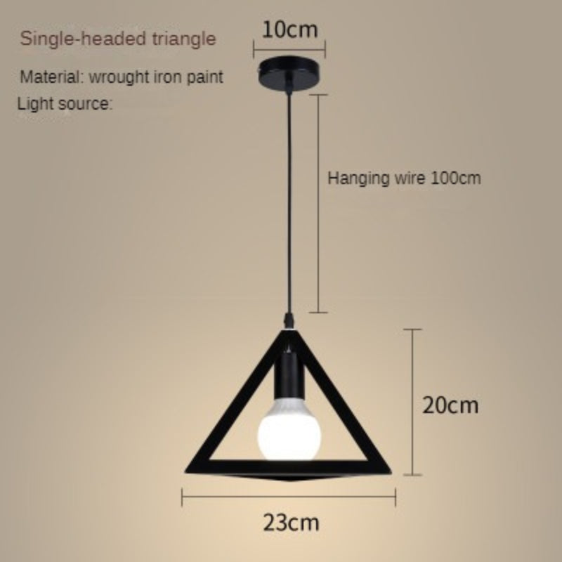 HEIKESZ Nordic Simple Chandelier Restaurant Coffee Shop Creative Wrought Iron Small Droplight Bar Snack Milk Tea Shop Single Head Special Offer Light LED Light for Bedroom Night Aesthetic Room Lamp