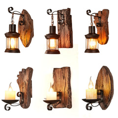 HEIKESZ American retro boat wood wall lamp restaurant store lamp loft industrial style creative bar counter aisle nostalgic lamp