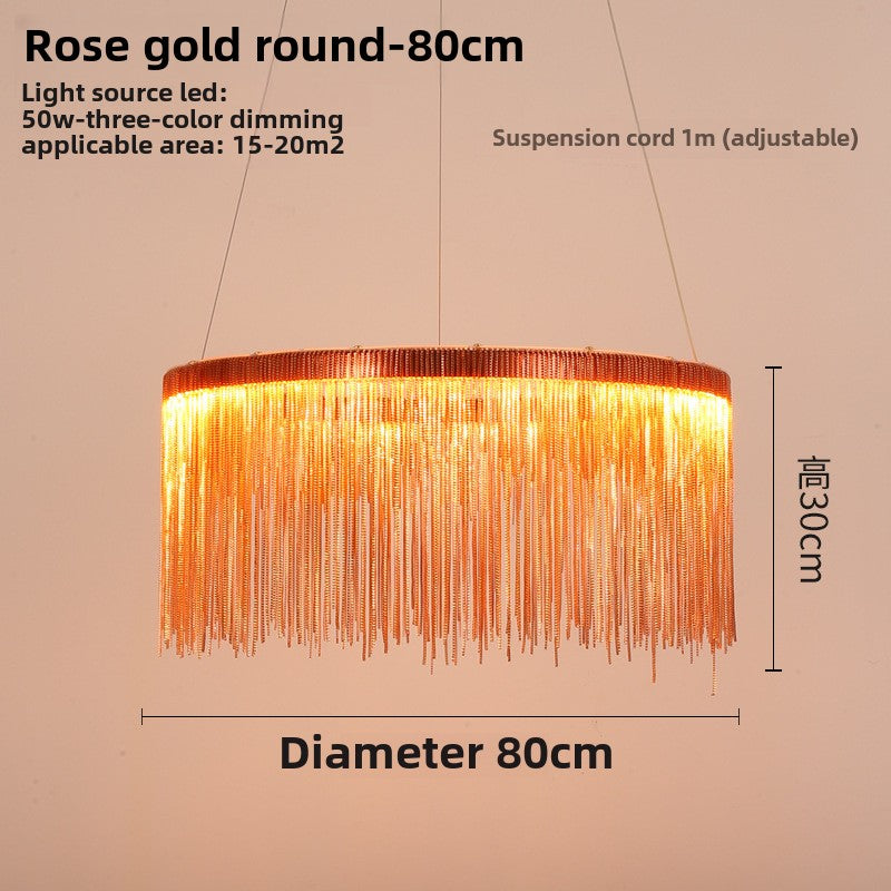 HEIKESZ Light luxury restaurant lamps ins clothing shop window, front desk creative personality tassel post-modern Nordic bar chandelier lamp light fixtures for celling lights