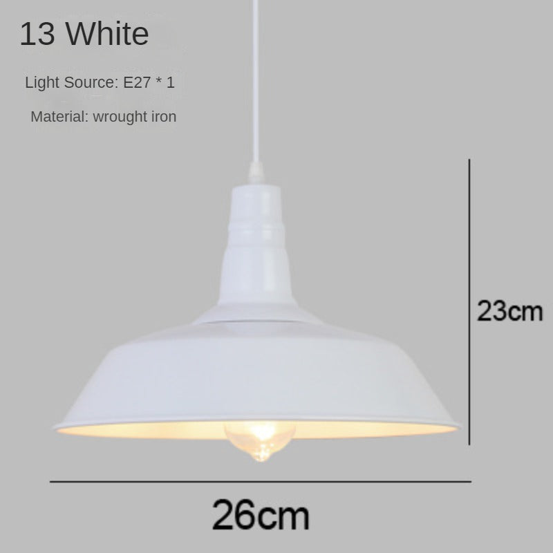 HEIKESZ Chandelier Retro Industrial Style Restaurant Lamps Single Head Zhongshan Creative Simple Office Dining Shop Commercial Lampshade