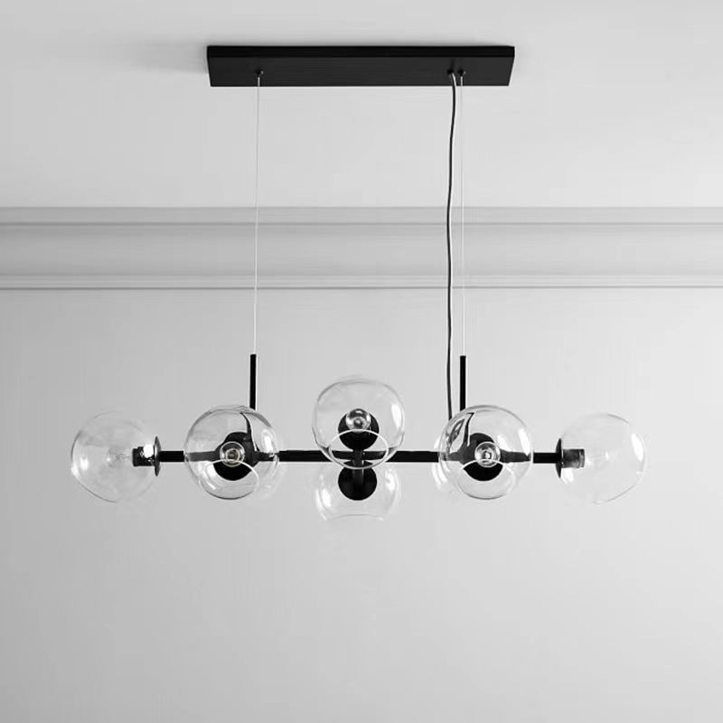 HEIKESZ Luxury Nordic Glass Ball Chandelier Creative Molecular Bubble Light for Bedroom Dining Living Room