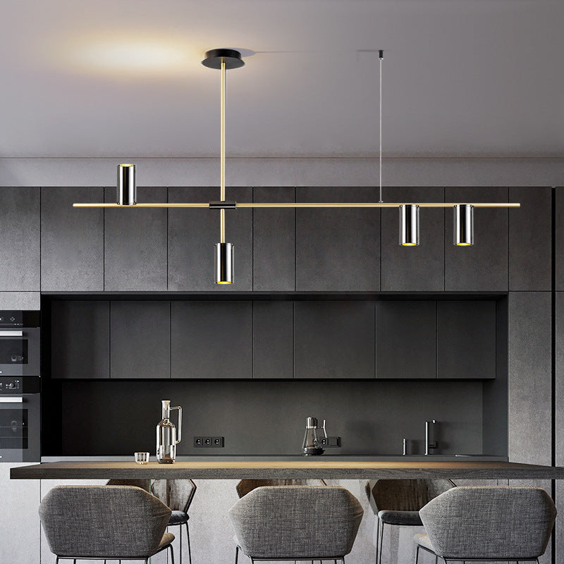 HEIKESZ Modern Minimalist One-Word Strip Chandelier for Dining Room Living Room Creative Lighting
