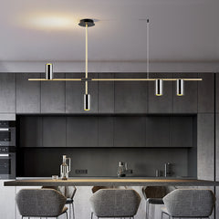 HEIKESZ Modern Minimalist One-Word Strip Chandelier for Dining Room Living Room Creative Lighting