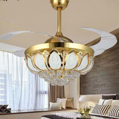 HEIKESZ Modern simple living room ceiling fan light LED energy saving invisible fan light Home bedroom dining room fan light integrated lamp light fixtures for celling lights