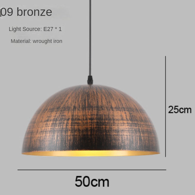 HEIKESZ Chandelier Retro Industrial Style Restaurant Lamps Single Head Zhongshan Creative Simple Office Dining Shop Commercial Lampshade