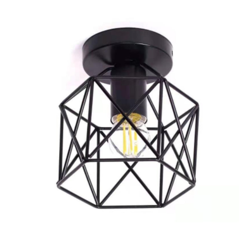 HEIKESZ American Farmhouse Ceiling Lamp Corridor Kitchen Bedroom Light Stairs Living Room Retro Country Home Cage LED Lamp