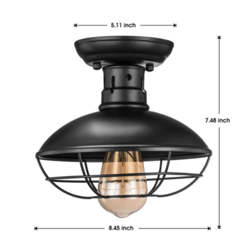 HEIKESZ American Farmhouse Ceiling Lamp Corridor Kitchen Bedroom Light Stairs Living Room Retro Country Home Cage LED Lamp