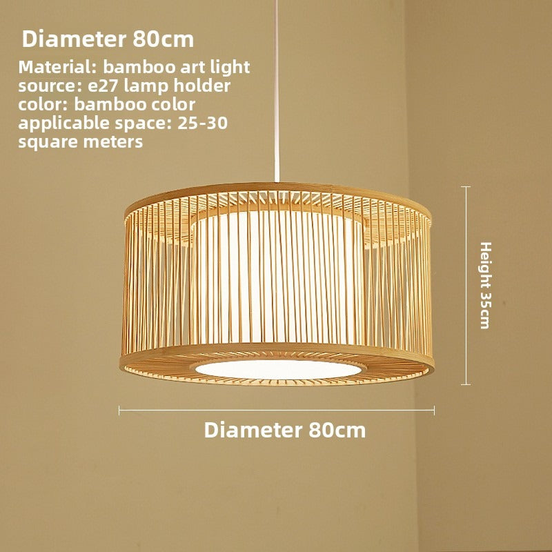 HEIKESZ South East Asia B & B Round Bamboo Japanese Zen Tatami Living Room Bedroom Dining Table Bar Chandelier lamp light fixtures for celling lights