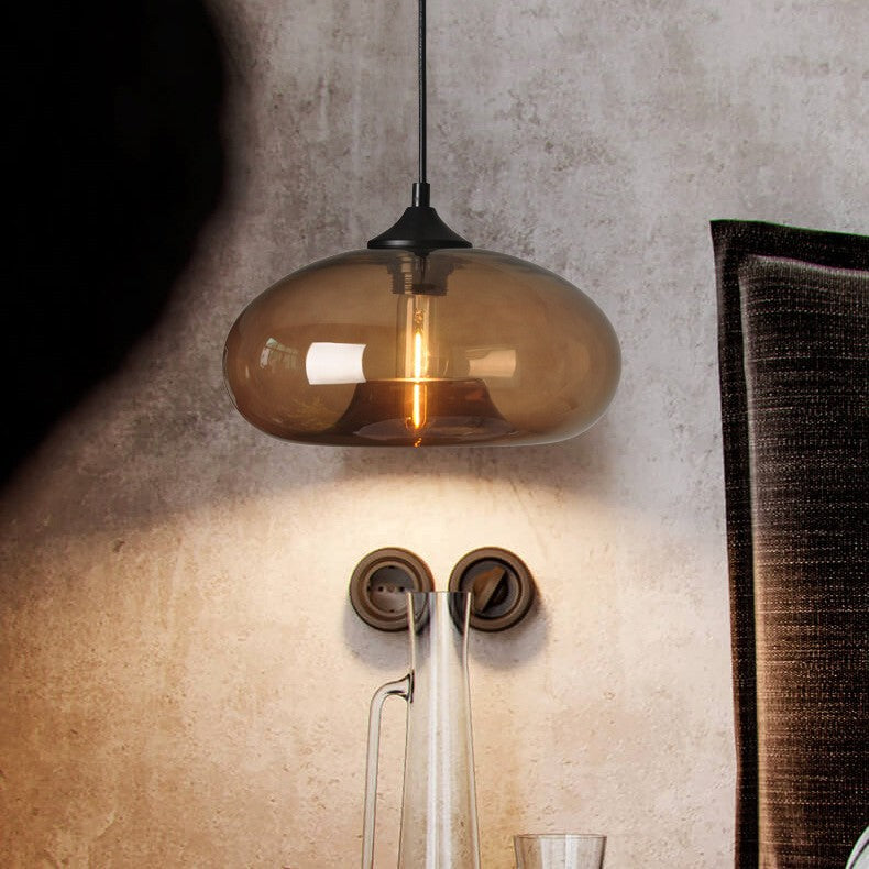HEIKESZ Nordic creative American country retro simple lamps restaurant bar bar stained glass lampshade single chandelier