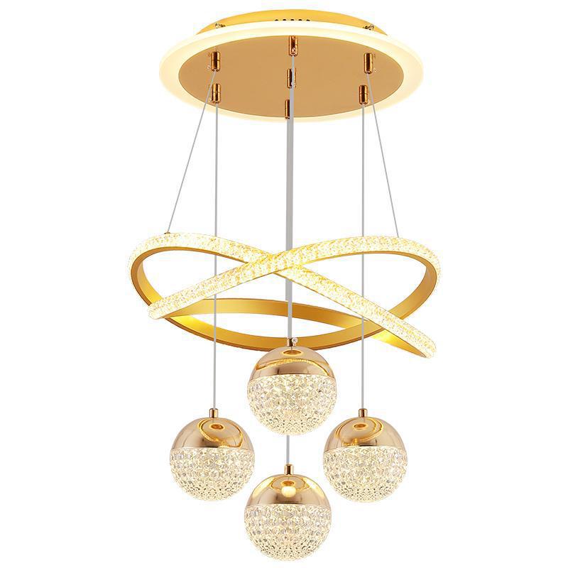 HEIKESZ Modern simple dining room led bedroom stairwell creative chandelier light luxury living room high sense household lamp light fixtures for celling lighting
