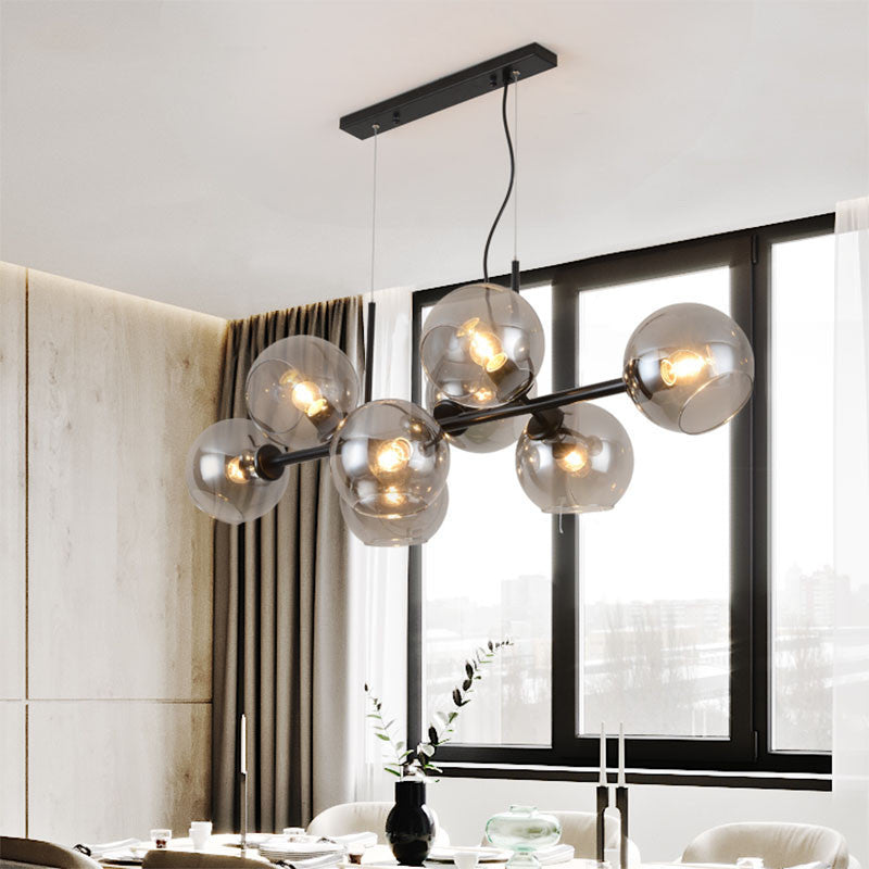 HEIKESZ Luxury Nordic Glass Ball Chandelier Creative Molecular Bubble Light for Bedroom Dining Living Room