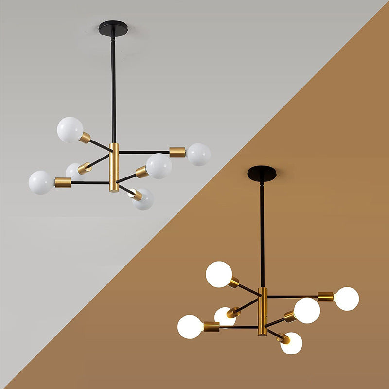 Heikesz Satellite Chandelier Retro Industrial Style LED Ceiling Light for Living Room Restaurant American Country Hanging Lamp