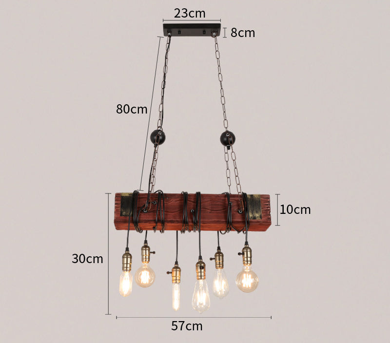 HEIKESZ American Retro Ceiling Light Exclusive for Cross-Border E26 American Standard Living Room Dining Room Bedroom Bar Creative Wood Multi-Head Chandelier LED Light for Bedroom Night Aesthetic Room Lamp