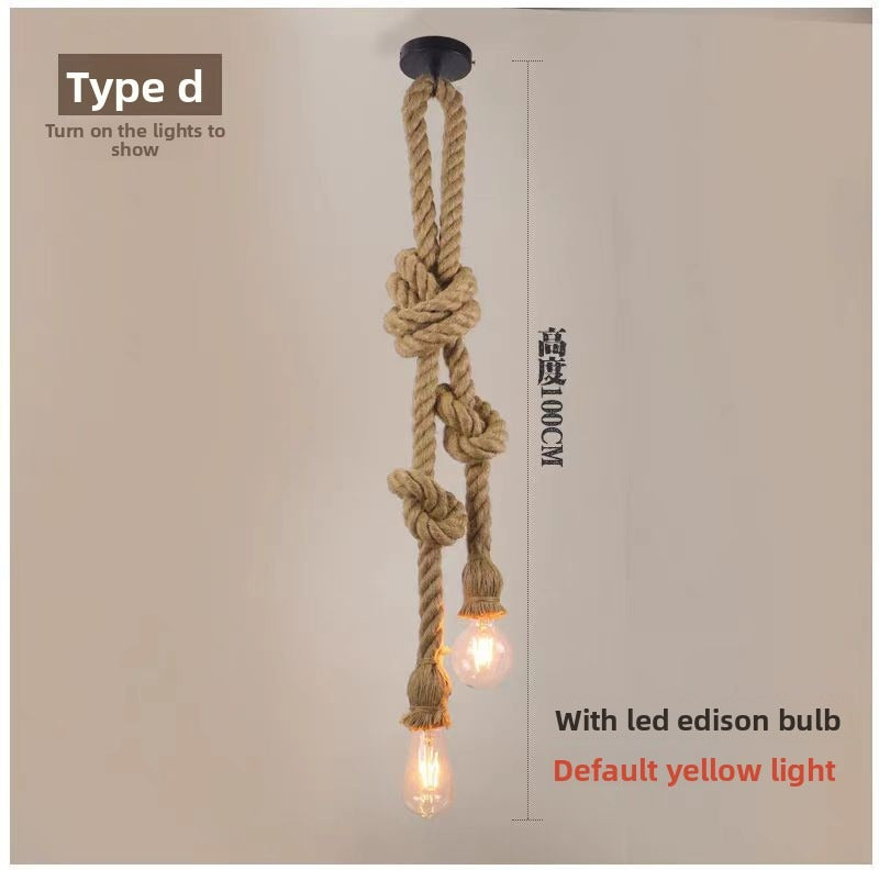 HEIKESZ Vintage Industrial Ceiling Light for Cafe Restaurant Bar Clothing Store with Rope Decoration Retro Style Hanging Lamp
