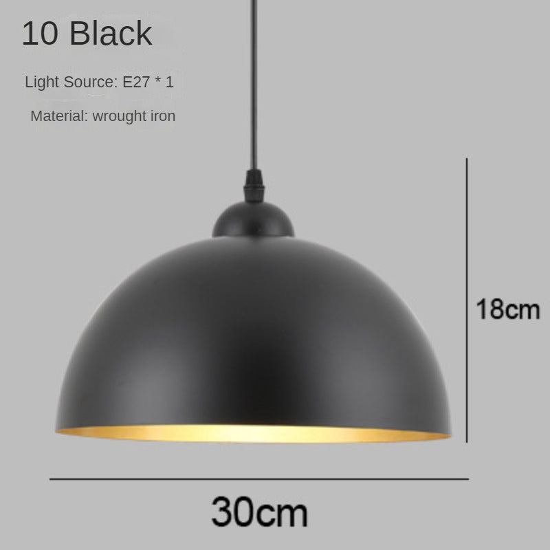 HEIKESZ Chandelier Retro Industrial Style Restaurant Lamps Single Head Zhongshan Creative Simple Office Dining Shop Commercial Lampshade
