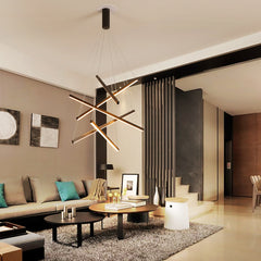 HEIKESZ 110V cross-border duplex staircase chandelier simple modern villa empty living room minimalist creative long line lighting Attic ceiling chandelier stairs led line light living room dining room nordic chandelier modern hanging chandelier
