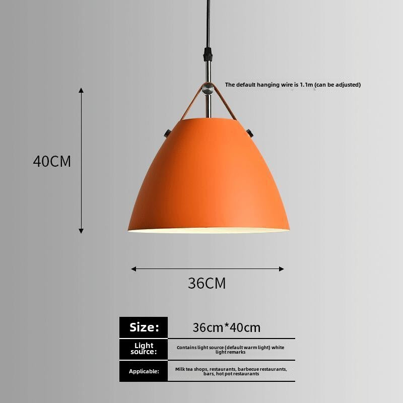 HEIKESZ Nordic industrial wind lamp Internet celebrity creative simple bar restaurant restaurant hot pot shop commercial single head orange chandelier