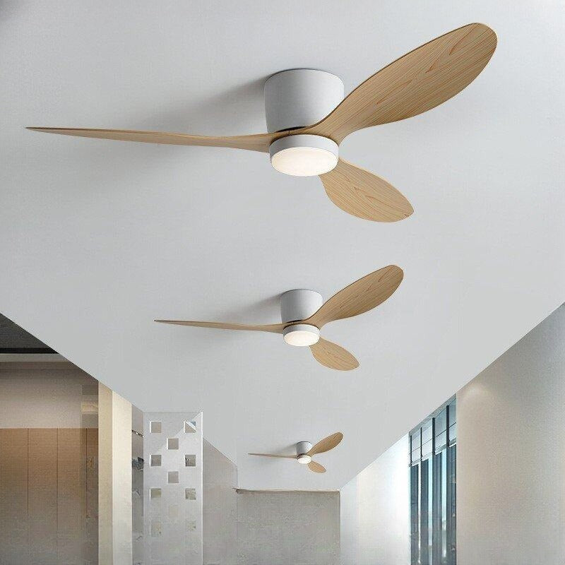 HEIKESZ Large Wind Retro Remote Control Ceiling Fan for Living Room Dining Room Bedroom Simple European Style Fan Lamp Household Chandelier
