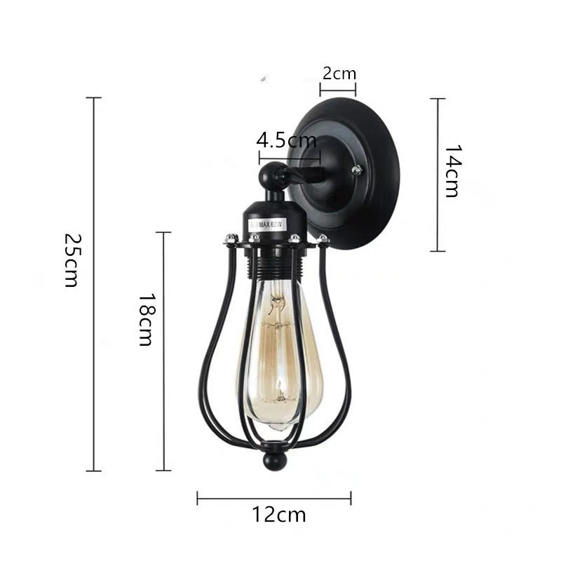 HEIKESZ American Country Industrial Wind Ceiling Lamp Simple Retro Wall Lamp Restaurant Bar Club Ceiling Wall Lamp Dual-Use Lamps LED Light for Bedroom Night Aesthetic Room Lamp
