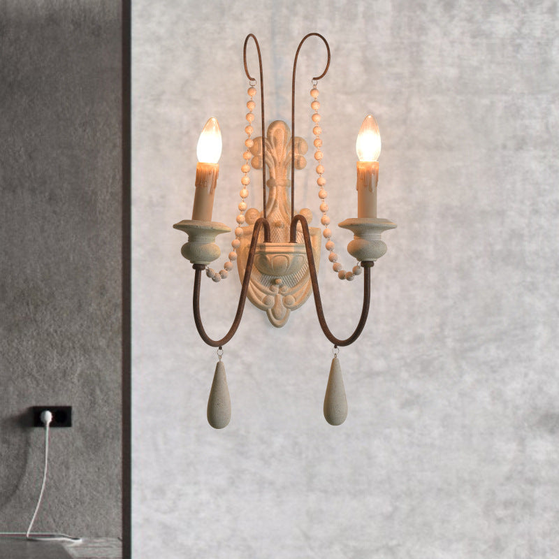 HEIKESZ American country French pastoral retro old wall lamp living room dining room bedroom corridor stairwell decorative lamp