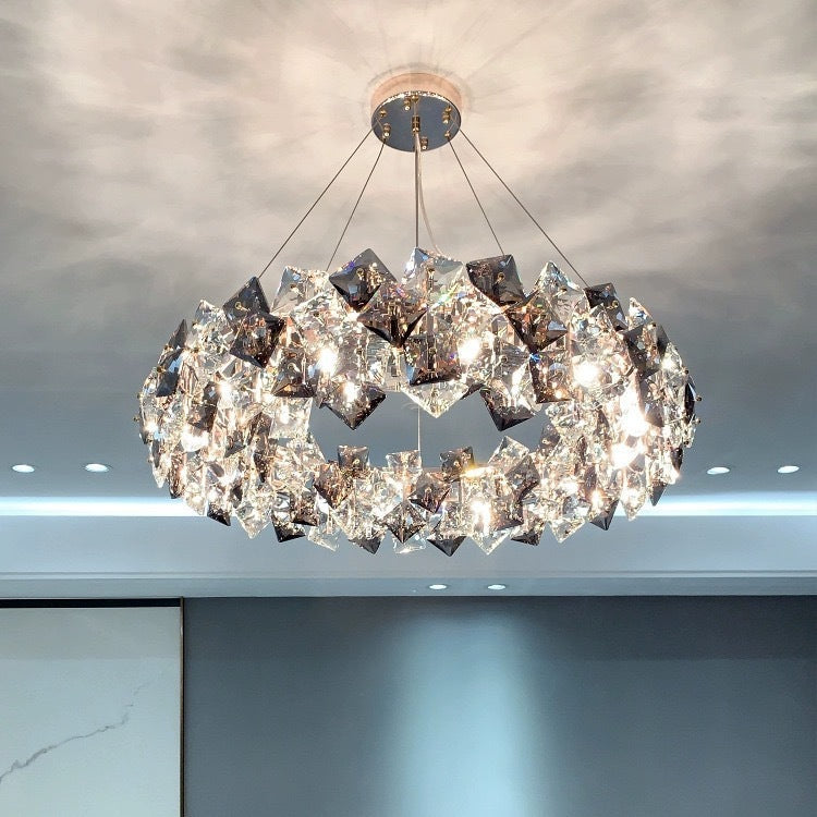 HEIKESZ Postmodern simple light luxury living room hall light bedroom light dining room light bar light room light crystal chandelier lamp light fixtures for celling light