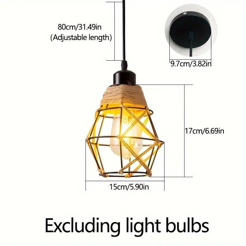 HEIKESZ Vintage American Style Rope Pendant Light Industrial Ceiling Lamp for Restaurant Cafe Bar Decor Wholesale